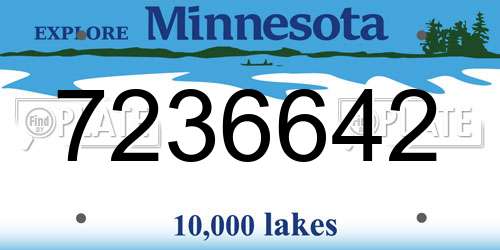 7236642 Minnesota License Plate