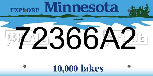 72366A2 Minnesota License Plate