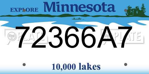 72366A7 Minnesota License Plate
