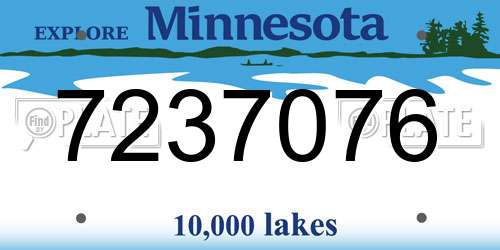 7237076 Minnesota License Plate