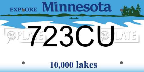723CU Minnesota License Plate