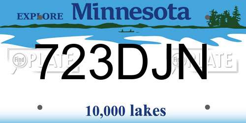 723DJN Minnesota License Plate