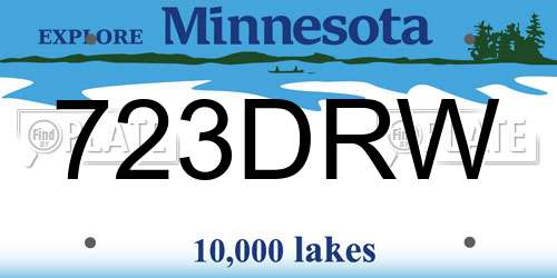 723DRW Minnesota License Plate