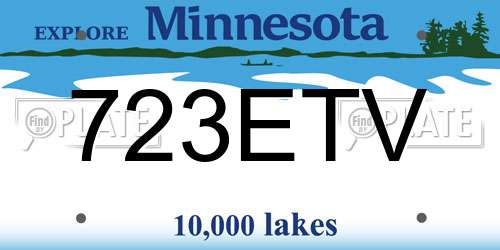 723ETV Minnesota License Plate