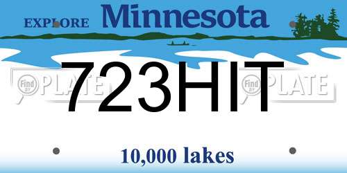723HIT Minnesota License Plate