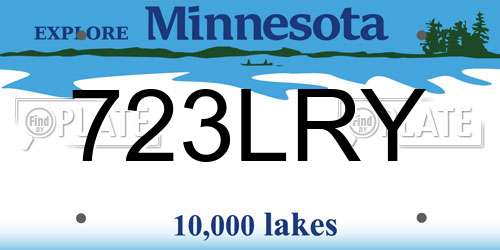 723LRY Minnesota License Plate