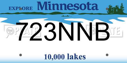 723NNB Minnesota License Plate