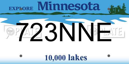 723NNE Minnesota License Plate