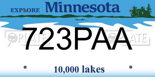 723PAA Minnesota License Plate