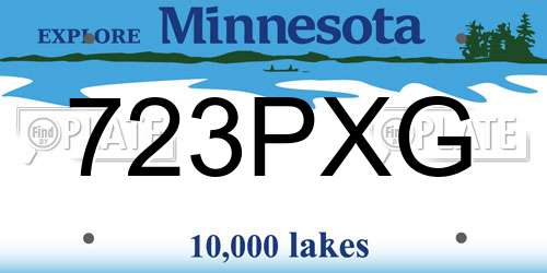 723PXG Minnesota License Plate
