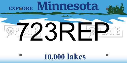 723REP Minnesota License Plate