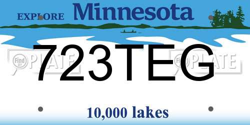 723TEG Minnesota License Plate