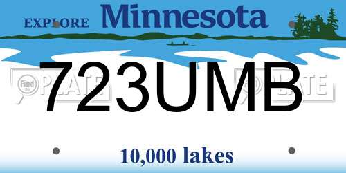 723UMB Minnesota License Plate
