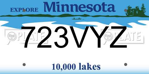 723VYZ Minnesota License Plate