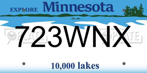 723WNX Minnesota License Plate