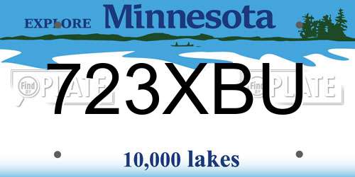 723XBU Minnesota License Plate