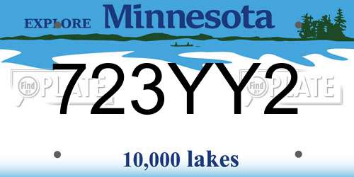 723YY2 Minnesota License Plate