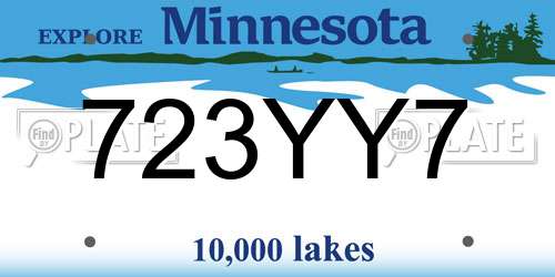 723YY7 Minnesota License Plate