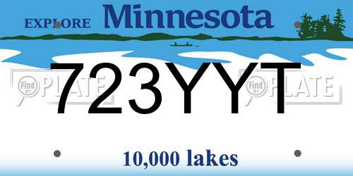 723YYT Minnesota License Plate