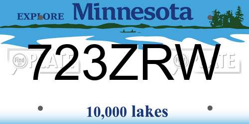 723ZRW Minnesota License Plate
