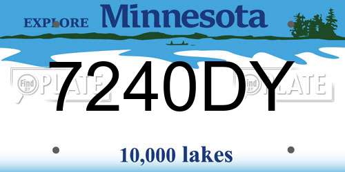 7240DY Minnesota License Plate