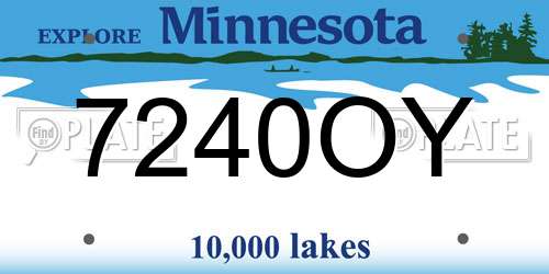 7240OY Minnesota License Plate