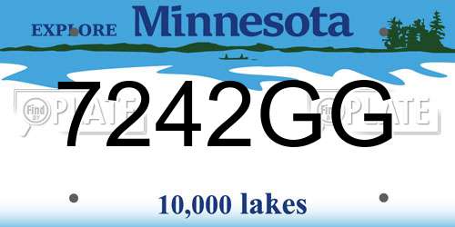 7242GG Minnesota License Plate