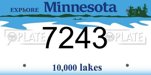 7243 Minnesota License Plate