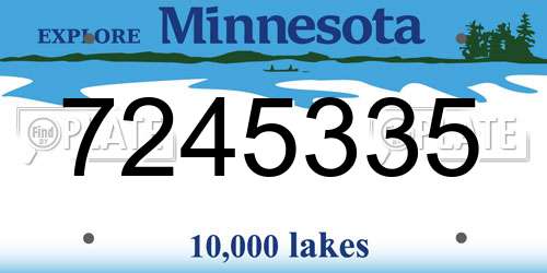 7245335 Minnesota License Plate