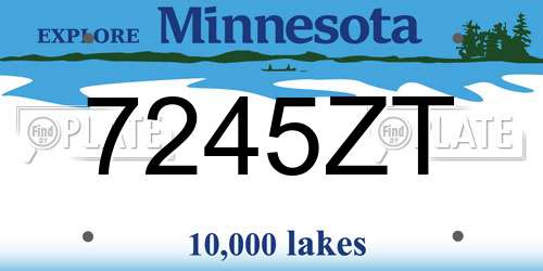 7245ZT Minnesota License Plate