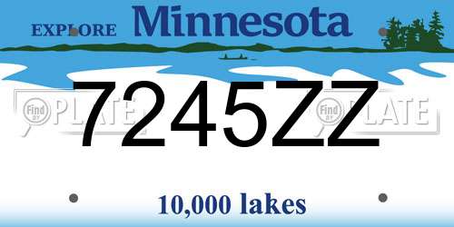 7245ZZ Minnesota License Plate