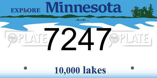 7247 Minnesota License Plate