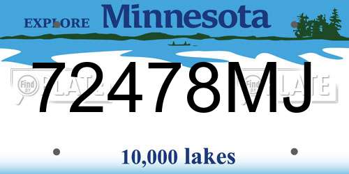 72478MJ Minnesota License Plate