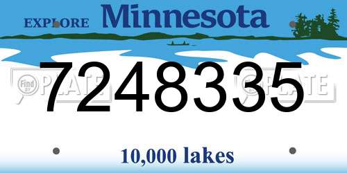 7248335 Minnesota License Plate