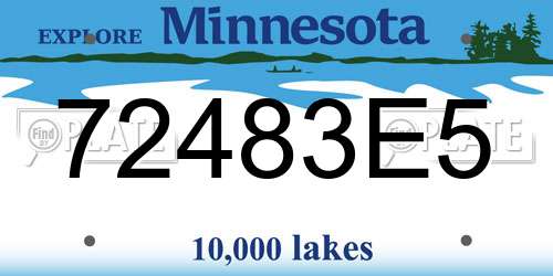 72483E5 Minnesota License Plate
