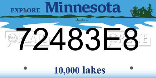 72483E8 Minnesota License Plate