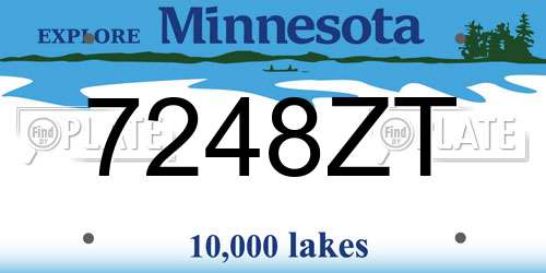 7248ZT Minnesota License Plate