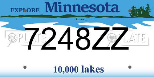 7248ZZ Minnesota License Plate