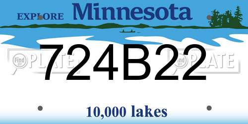 724B22 Minnesota License Plate