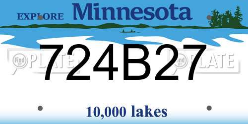 724B27 Minnesota License Plate
