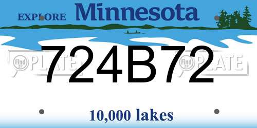 724B72 Minnesota License Plate