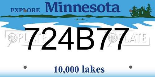 724B77 Minnesota License Plate