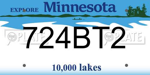 724BT2 Minnesota License Plate