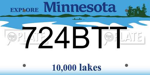 724BTT Minnesota License Plate