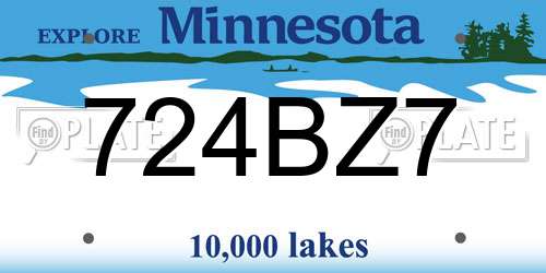 724BZ7 Minnesota License Plate
