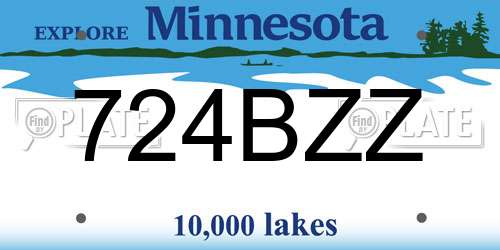 724BZZ Minnesota License Plate