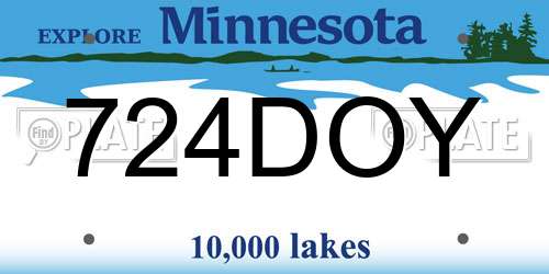 724DOY Minnesota License Plate