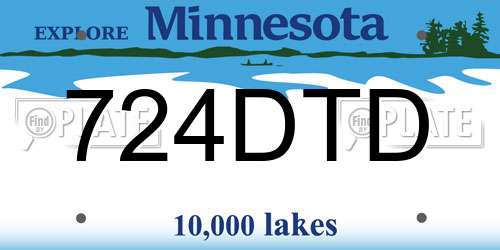 724DTD Minnesota License Plate