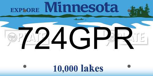 724GPR Minnesota License Plate