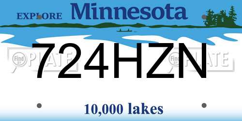 724HZN Minnesota License Plate
